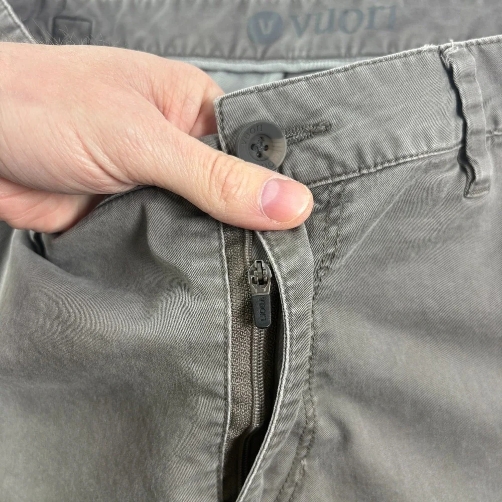 Vuori Pants Mens 33x29‎ Gray Collins Chino Casual Cotton Twill Tapered